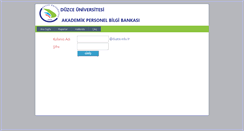 Desktop Screenshot of akademikpersonel.duzce.edu.tr